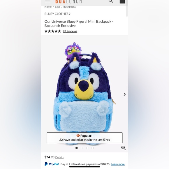 BNWT Our Universe Bluey Backpack - Picture 2 of 2